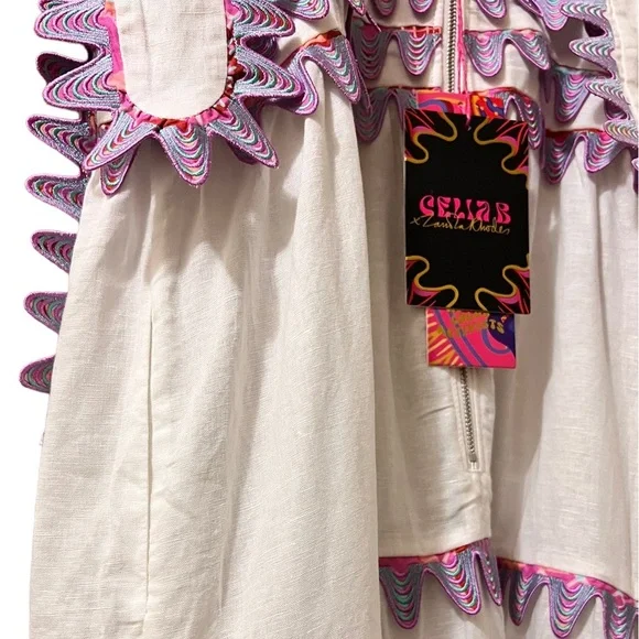 Tuckernuck Dress CeliaB Kelly Linen Blend Midi Sz S - Picture 12 of 15